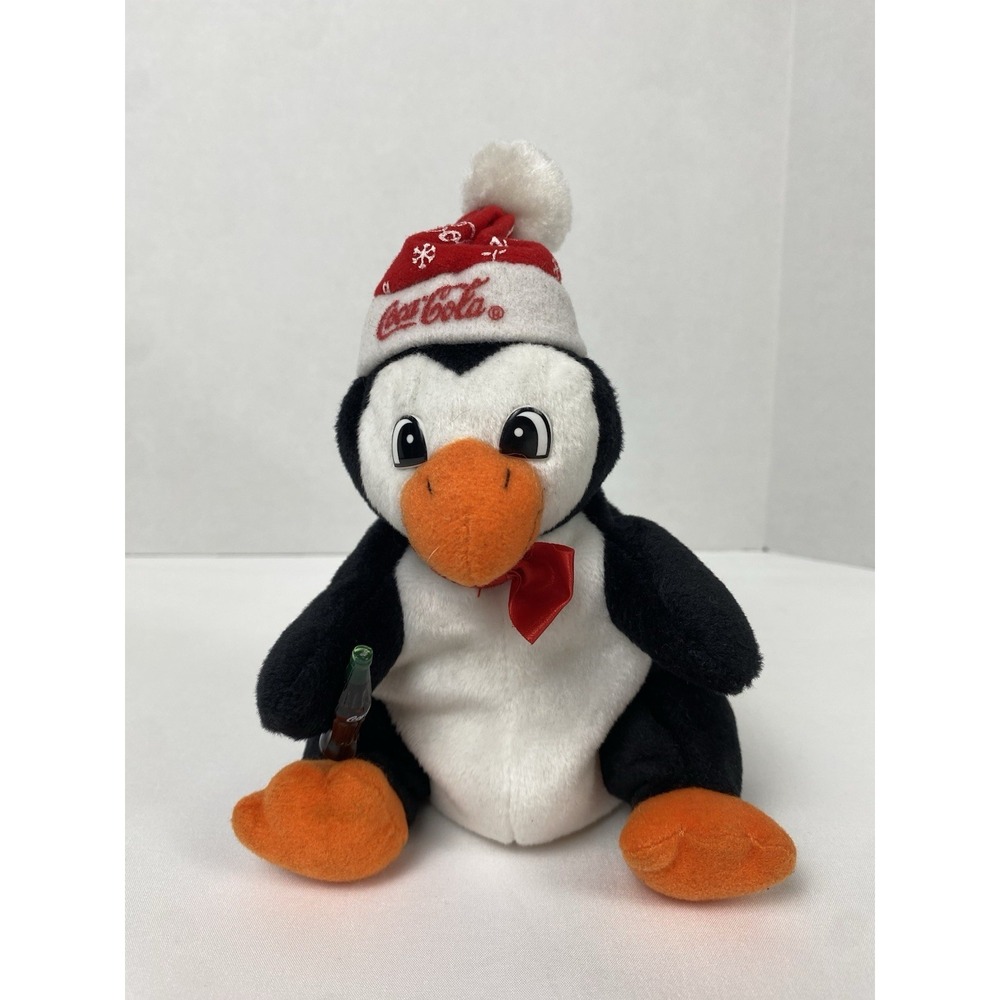 1997 Coca Cola‎ Collectible PENGUIN - Christmas Stuffed Plush Bean Bag With Tag